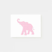 Happy Pink Elephant Art Muster Niedlich Post-it Klebezettel (Vorderseite)