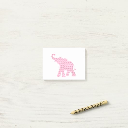 Happy Pink Elephant Art Muster Niedlich Post-it Klebezettel (Auf Schreibtisch)