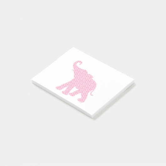 Happy Pink Elephant Art Muster Niedlich Post-it Klebezettel (angewinkelt)