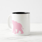 Happy Pink Elephant Art Muster Niedlich Zweifarbige Tasse (Vorderseite Links)