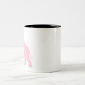 Happy Pink Elephant Art Muster Niedlich Zweifarbige Tasse (Mittel)