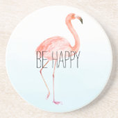 Happy Pink Flamingo Getränkeuntersetzer (Vorne)