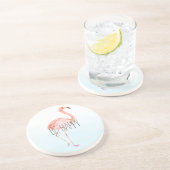 Happy Pink Flamingo Getränkeuntersetzer (Seite)