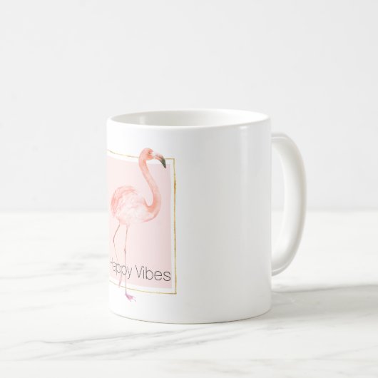 Happy Pink Flamingo Kaffeetasse (VorderseiteRechts)