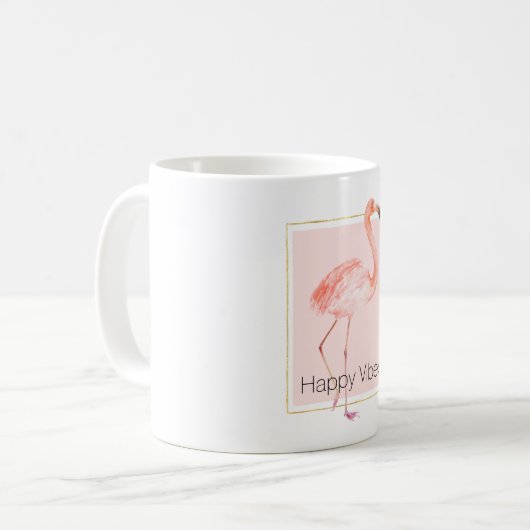 Happy Pink Flamingo Kaffeetasse (Vorderseite Links)