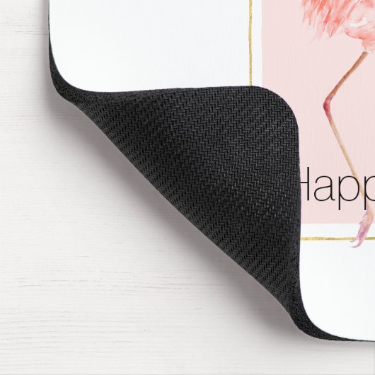 Happy Pink Flamingo Mousepad (Ecke)
