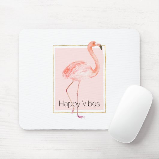 Happy Pink Flamingo Mousepad (Mit Mouse)