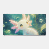 Happy Pink Gill Axolotl Glowing Pond Schreibtischunterlage (Vorderseite)