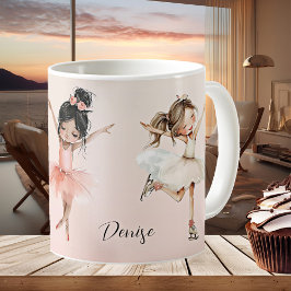 Happy Pink Girly Ballerina Tasse