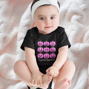 Happy Pink Jack O'Lanterns Baby Strampler