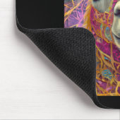 Happy Pink Lama Alpaca Sticker Mousepad (Ecke)