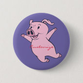 Happy Pink Pig Jumping Thunder_Cove Button (Vorderseite)
