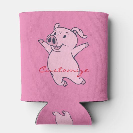 Happy Pink Pig Jumping Thunder_Cove Dosenkühler (Rückseite)