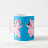 Happy Pink Pig Jumping Thunder_Cove Kaffeetasse (Vorderseite Links)