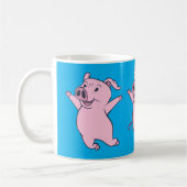 Happy Pink Pig Jumping Thunder_Cove Kaffeetasse (Links)
