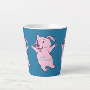 Happy Pink Pig Jumping Thunder_Cove Milchtasse
