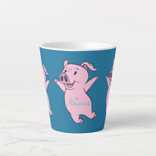 Happy Pink Pig Jumping Thunder_Cove Milchtasse (Vorderseite)