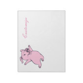 Happy Pink Pig Jumping Thunder_Cove Notizblock (Rotiert)