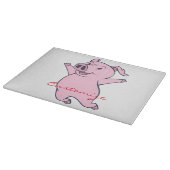 Happy Pink Pig Jumping Thunder_Cove Schneidebrett (Ecke)