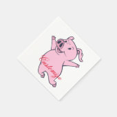 Happy Pink Pig Jumping Thunder_Cove Serviette (Ecke)