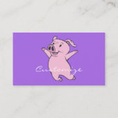 Happy Pink Pig Jumping Thunder_Cove Visitenkarte (Rückseite)