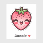 Happy Pink Strawberry Aufkleber (Blatt)