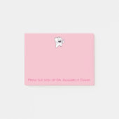 Happy Pink Tooth und Brush Post-it Klebezettel (Vorderseite)