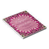 Happy Pink Verlobung Budget Einladung Notizblock (angewinkelt)