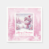 Happy Pinkmas Christmas Napkins Winter Forest Kids Serviette (Vorderseite)