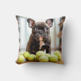 🐕 Happy Pinscher Pup mit Tennisball Kissen