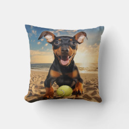 🐕 Happy Pinscher Puppy Pillow Tennis Kissen