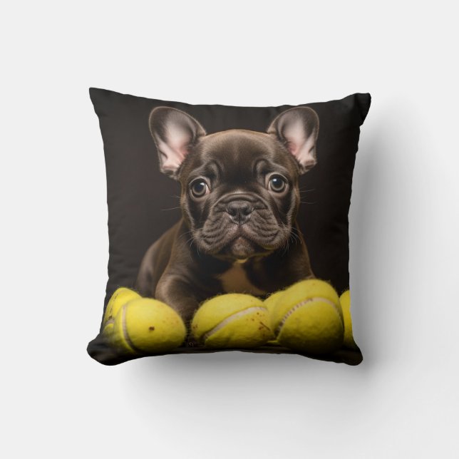 🐕 Happy Pinscher Puppy Pillow Tennis Kissen (Vorderseite)
