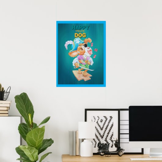 Happy Pirate Dog Poster (Heimbüro)