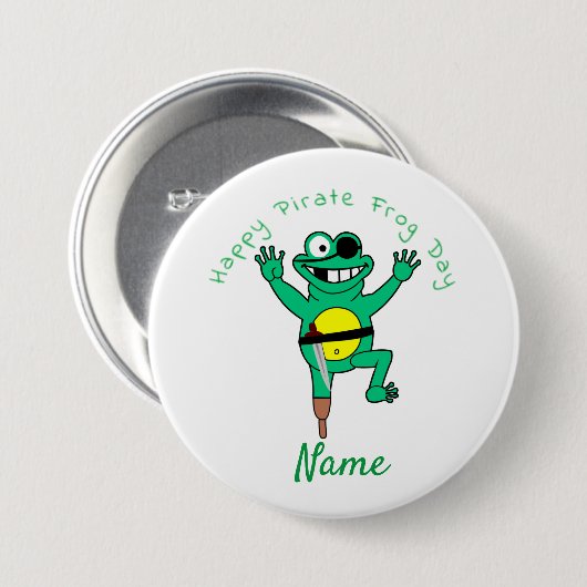Happy Pirate Frog Day Thunder_Cove Button (Vorne & Hinten)