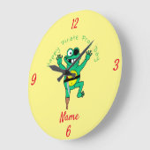 Happy Pirate Frog Day Thunder_Cove Große Wanduhr (Winkel)