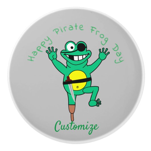 Happy Pirate Frog Day Thunder_Cove Keramikknauf (Vorderseite)