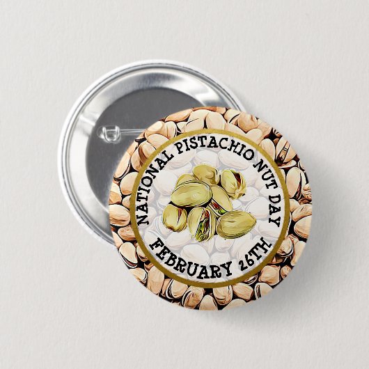 Happy Pistachio Nut Day 26. Februar Button (Vorne & Hinten)