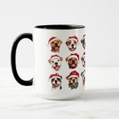 Happy Pit Bull Hunde in Christmas Hats Tasse (Links)