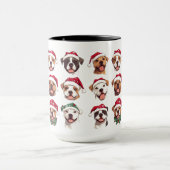 Happy Pit Bull Hunde in Christmas Hats Tasse (Zentrum)
