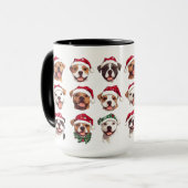 Happy Pit Bull Hunde in Christmas Hats Tasse (Vorderseite Links)
