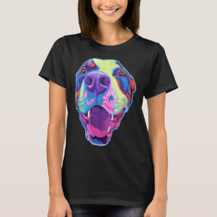 Happy Pit Bull lächelnd farbiger Pitbull Hund T-Shirt