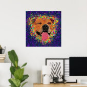 Happy Pit Bull Pop Art Poster (Heimbüro)