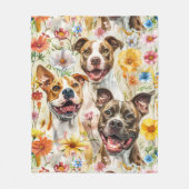 Happy Pitbull Hunde, Pit Bulls Fleecedecke (Vorderseite)