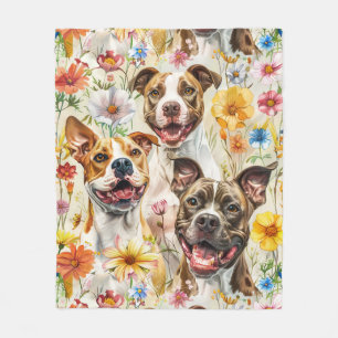 Happy Pitbull Hunde, Pit Bulls Fleecedecke