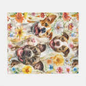 Happy Pitbull Hunde, Pit Bulls Fleecedecke (Vorderseite (Horizontal))