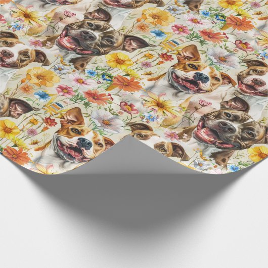 Happy Pitbull Hunde, Pit Bulls Geschenkpapier (Ecke)
