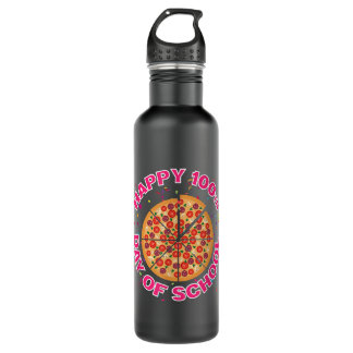 Happy Pizza 100th Day of School Funny Pizza Liebha Edelstahlflasche