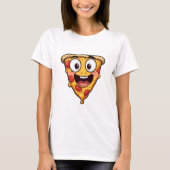 Happy Pizza Face Funny Art T-Shirt (Vorderseite)