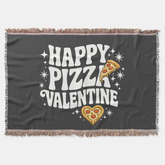 Happy Pizza Valentine Funny Pizza Love Design Decke (Vorderseite)