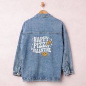 Happy Pizza Valentine Funny Pizza Love Design Jeansjacke (Hangar)